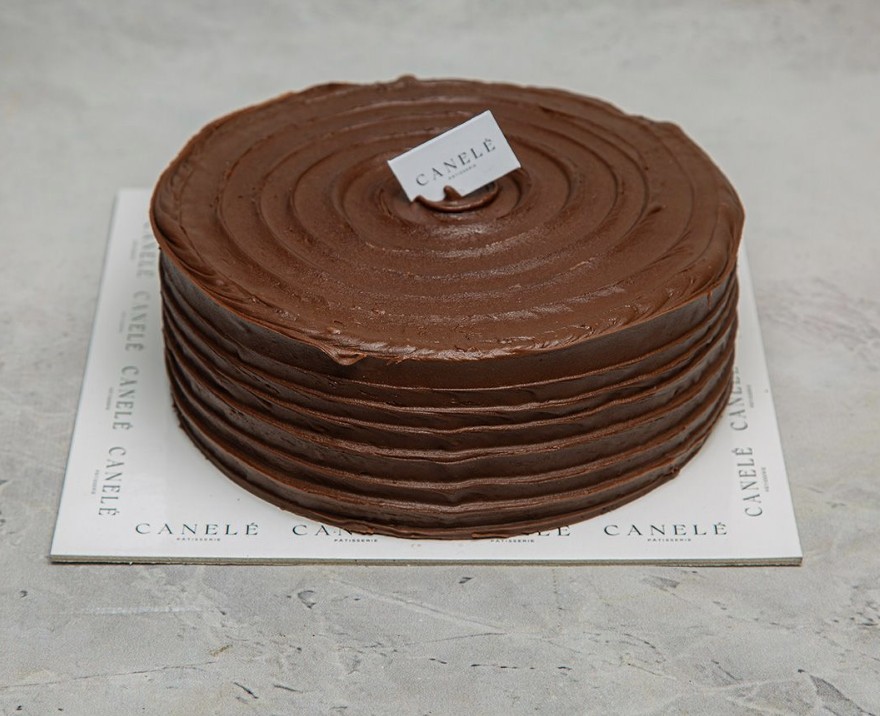 Canelé Chocolate Bomb Cake
